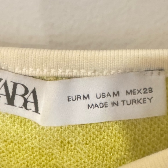 Zara Floral Jacquard Puff Sleeve Mini Dress Size Medium - Picture 4 of 4